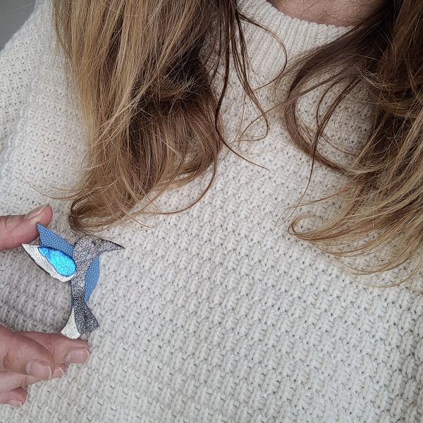 Broche colibri anthracite – Image 3