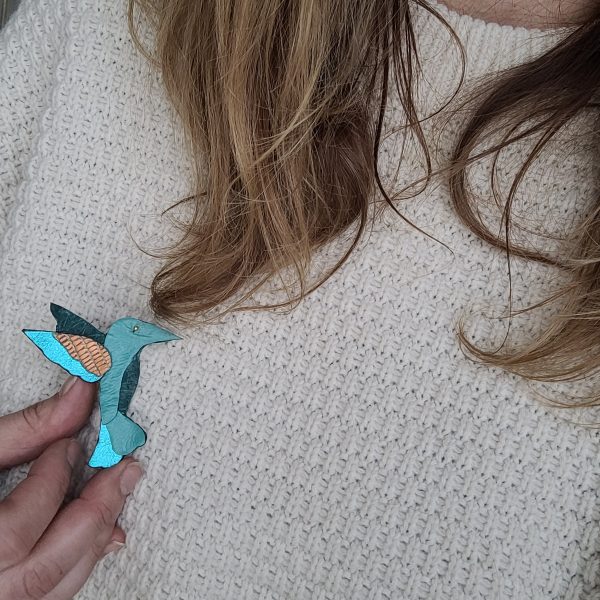 Broche colibri turquoise – Image 3